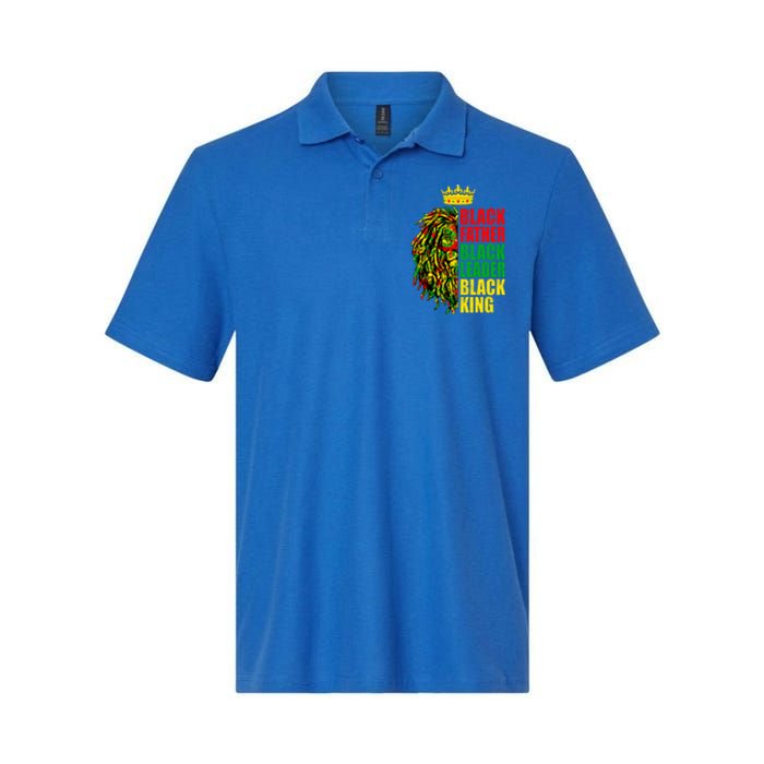 Juneteenth Black History Month Lion Black Father Leader Gift Softstyle Adult Sport Polo