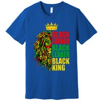 Juneteenth Black History Month Lion Black Father Leader Gift Premium T-Shirt