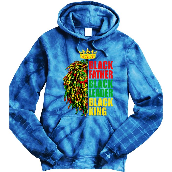 Juneteenth Black History Month Lion Black Father Leader Gift Tie Dye Hoodie