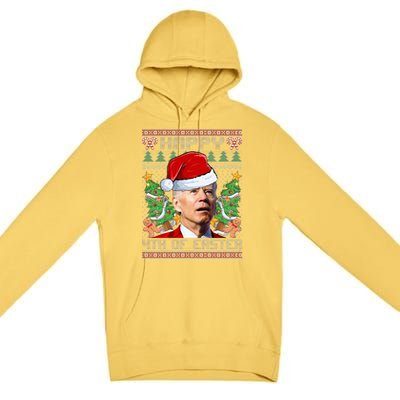 Joe Biden Happy 4th Easter Ugly Christmas Sweater  Premium Pullover Hoodie