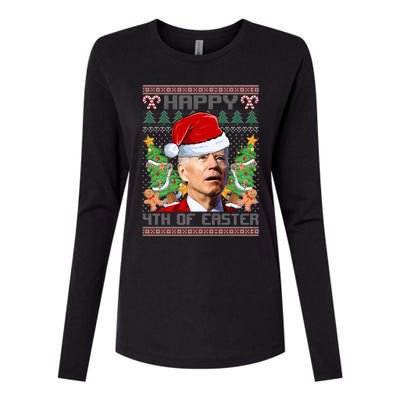 Joe Biden Happy 4th Easter Ugly Christmas Sweater  Womens Cotton Relaxed Long Sleeve T-Shirt