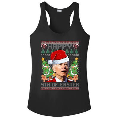 Joe Biden Happy 4th Easter Ugly Christmas Sweater  Ladies PosiCharge Competitor Racerback Tank