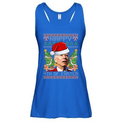 Joe Biden Happy 4th Easter Ugly Christmas Sweater  Ladies Essential Flowy Tank