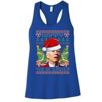 Joe Biden Happy 4th Easter Ugly Christmas Sweater  Women's Racerback Tank