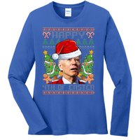 Joe Biden Happy 4th Easter Ugly Christmas Sweater  Ladies Long Sleeve Shirt