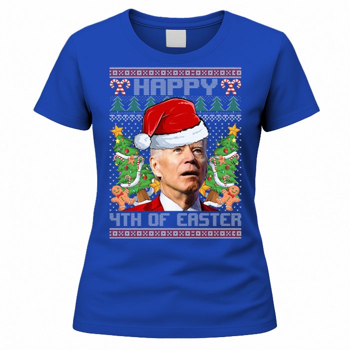 Joe Biden Happy 4th Easter Ugly Christmas Sweater  Women's T-Shirt