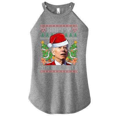 Joe Biden Happy 4th Easter Ugly Christmas Sweater  Women's Perfect Tri Rocker Tank