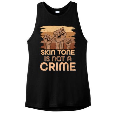 Juneteenth Black History Skin Tone Is Not A Crime Melanin Great Gift Ladies PosiCharge Tri-Blend Wicking Tank