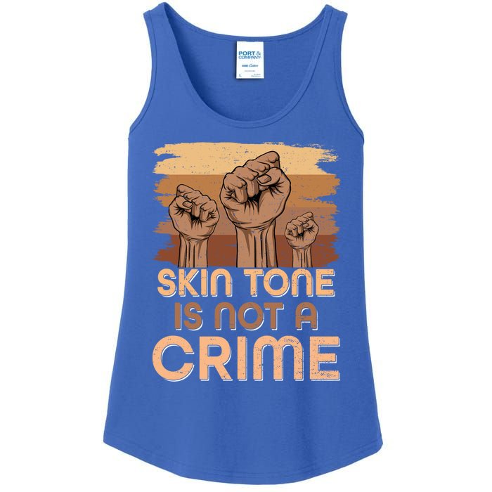 Juneteenth Black History Skin Tone Is Not A Crime Melanin Great Gift Ladies Essential Tank