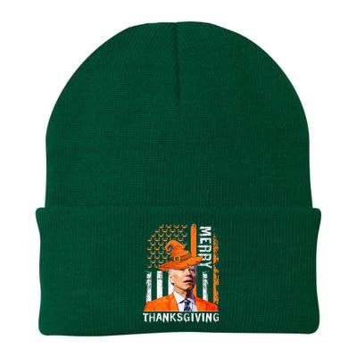 Joe Biden Happy Halloween Merry Thanksgiving US Flag Knit Cap Winter Beanie