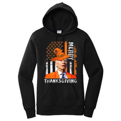 Joe Biden Happy Halloween Merry Thanksgiving US Flag Women's Pullover Hoodie