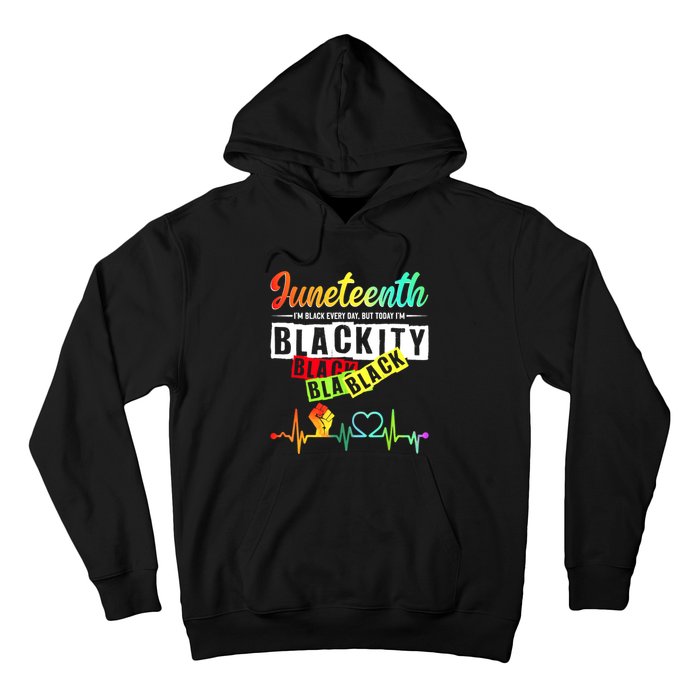 Juneteenth Blackity Heartbeat Black History African America Hoodie