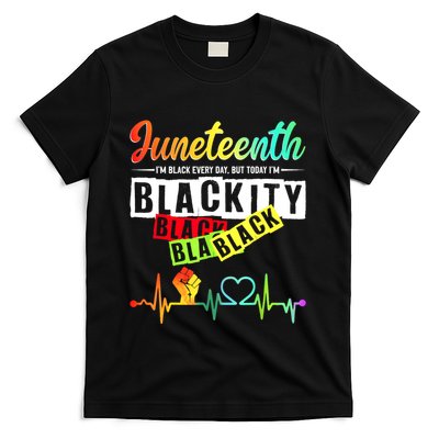 Juneteenth Blackity Heartbeat Black History African America T-Shirt