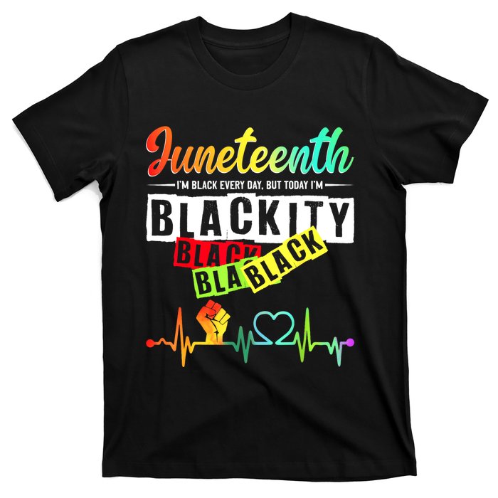 Juneteenth Blackity Heartbeat Black History African America T-Shirt