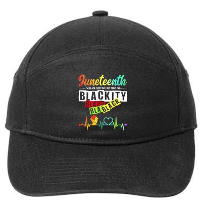 Juneteenth Blackity Heartbeat Black History African America 7-Panel Snapback Hat