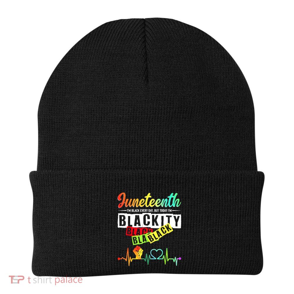 Juneteenth Blackity Heartbeat Black History African America Beanie