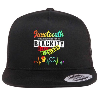 Juneteenth Blackity Heartbeat Black History African America Flatbill Hat