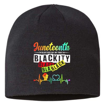 Juneteenth Blackity Heartbeat Black History African America Sustainable Beanie