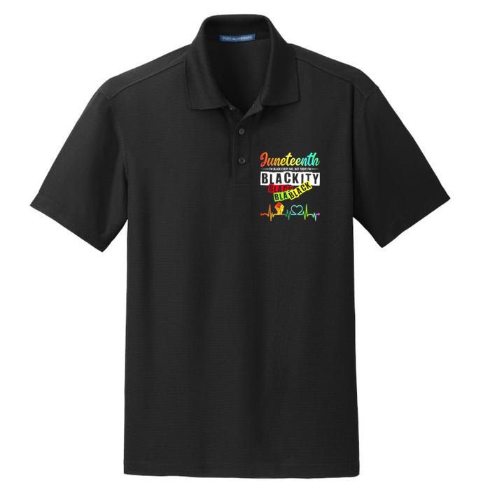 Juneteenth Blackity Heartbeat Black History African America Dry Zone Grid Polo