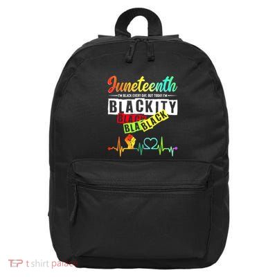 Juneteenth Blackity Heartbeat Black History African America 16 in Basic Backpack