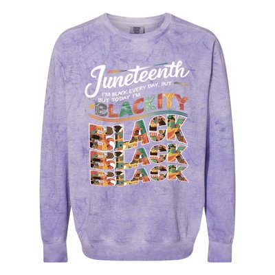 Junenth Blackity Heartbeat Black America History African Gift Colorblast Crewneck Sweatshirt