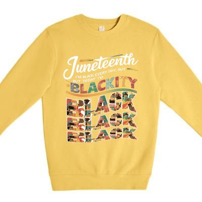 Junenth Blackity Heartbeat Black America History African Gift Premium Crewneck Sweatshirt