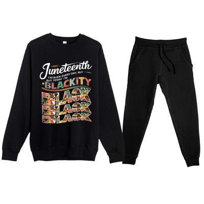 Junenth Blackity Heartbeat Black America History African Gift Premium Crewneck Sweatsuit Set