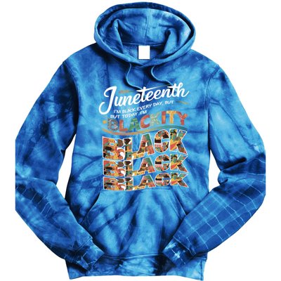 Junenth Blackity Heartbeat Black America History African Gift Tie Dye Hoodie