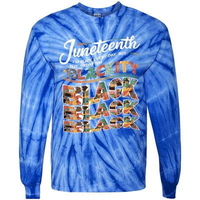 Junenth Blackity Heartbeat Black America History African Gift Tie-Dye Long Sleeve Shirt