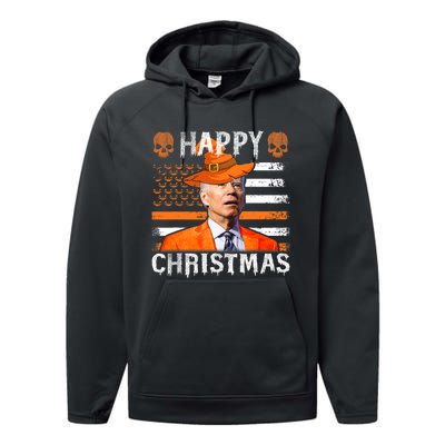 Joe Biden Happy Halloween Happy Christmas US Flag Performance Fleece Hoodie