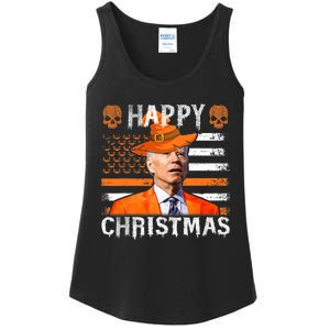 Joe Biden Happy Halloween Happy Christmas US Flag Ladies Essential Tank