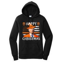 Joe Biden Happy Halloween Happy Christmas US Flag Women's Pullover Hoodie