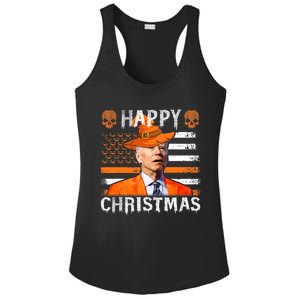 Joe Biden Happy Halloween Happy Christmas US Flag Ladies PosiCharge Competitor Racerback Tank