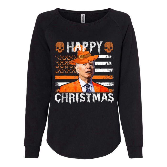 Joe Biden Happy Halloween Happy Christmas US Flag Womens California Wash Sweatshirt