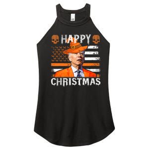 Joe Biden Happy Halloween Happy Christmas US Flag Women's Perfect Tri Rocker Tank