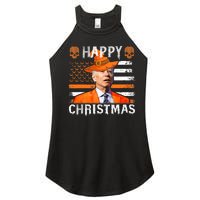 Joe Biden Happy Halloween Happy Christmas US Flag Women's Perfect Tri Rocker Tank