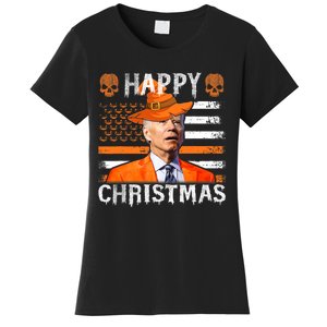 Joe Biden Happy Halloween Happy Christmas US Flag Women's T-Shirt