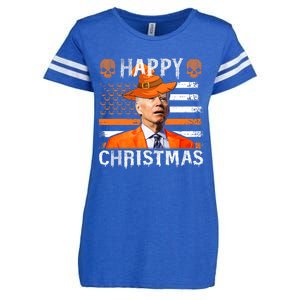 Joe Biden Happy Halloween Happy Christmas US Flag Enza Ladies Jersey Football T-Shirt