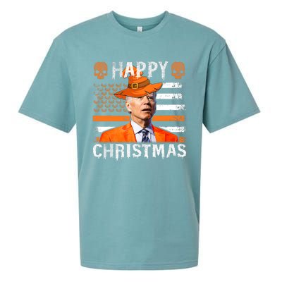 Joe Biden Happy Halloween Happy Christmas US Flag Sueded Cloud Jersey T-Shirt