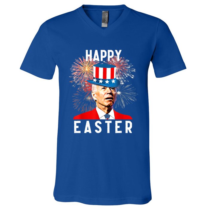 Joe Biden Happy Easter For Funny 4th Of July V-Neck T-Shirt