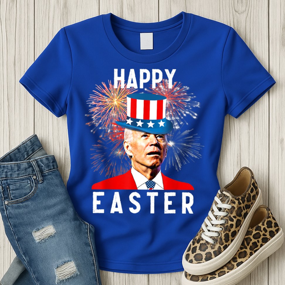 Joe Biden Happy Easter For Funny 4th Of July Womens T-Shirt