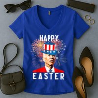 Joe Biden Happy Easter For Funny 4th Of July Women's V-Neck T-Shirt