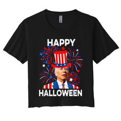 Joe Biden Happy Halloween For Funny 4th Of July Crop Top