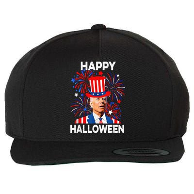 Joe Biden Happy Halloween For Funny 4th Of July Wool Snapback Cap