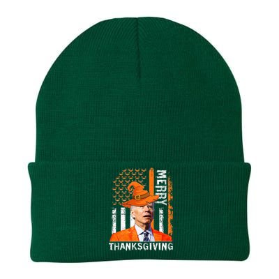 Joe Biden Happy Halloween Merry Thanksgiving US Flag Knit Cap Winter Beanie