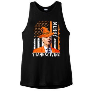 Joe Biden Happy Halloween Merry Thanksgiving US Flag Ladies PosiCharge Tri-Blend Wicking Tank