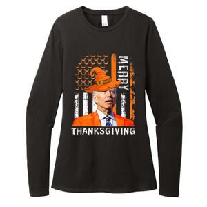 Joe Biden Happy Halloween Merry Thanksgiving US Flag Womens CVC Long Sleeve Shirt