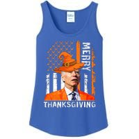 Joe Biden Happy Halloween Merry Thanksgiving US Flag Ladies Essential Tank