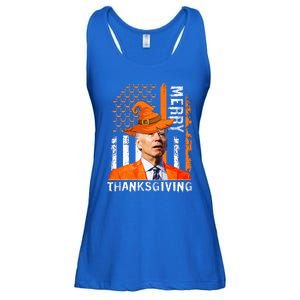 Joe Biden Happy Halloween Merry Thanksgiving US Flag Ladies Essential Flowy Tank