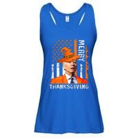 Joe Biden Happy Halloween Merry Thanksgiving US Flag Ladies Essential Flowy Tank